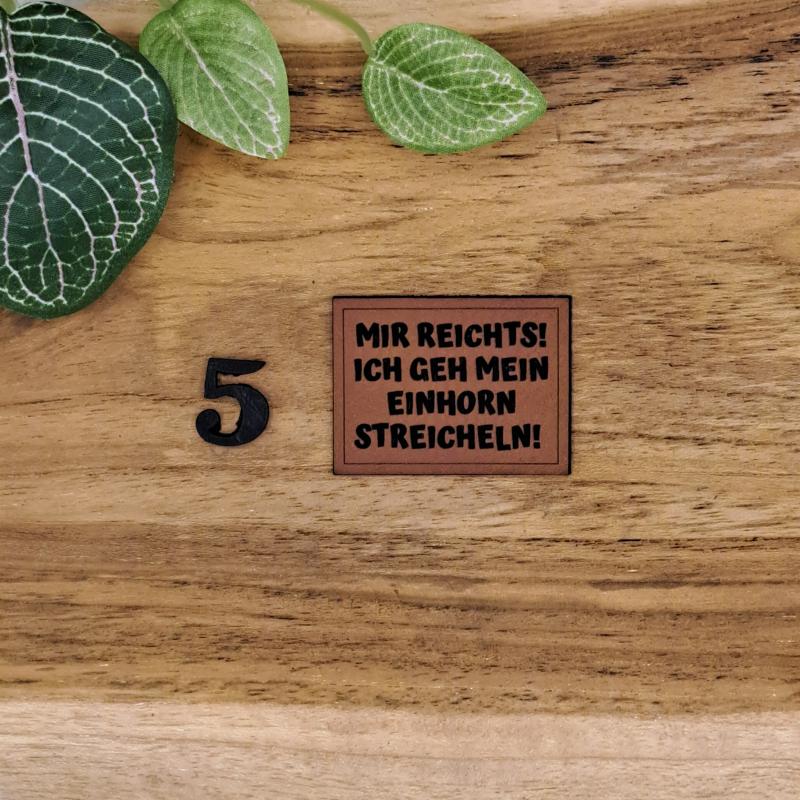 Kunstlederlabel "Einhorn Sprüche"