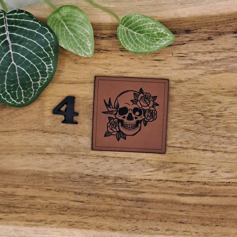 Kunstlederlabel "Skull"