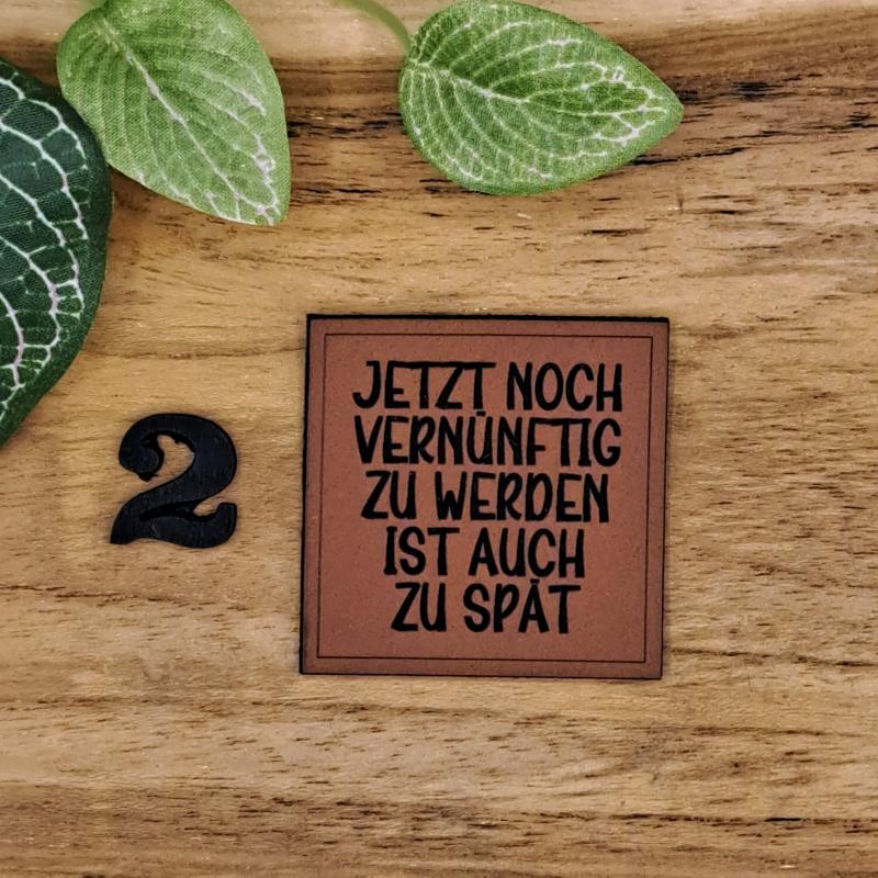 Kunstlederlabel "Sprüche 12"