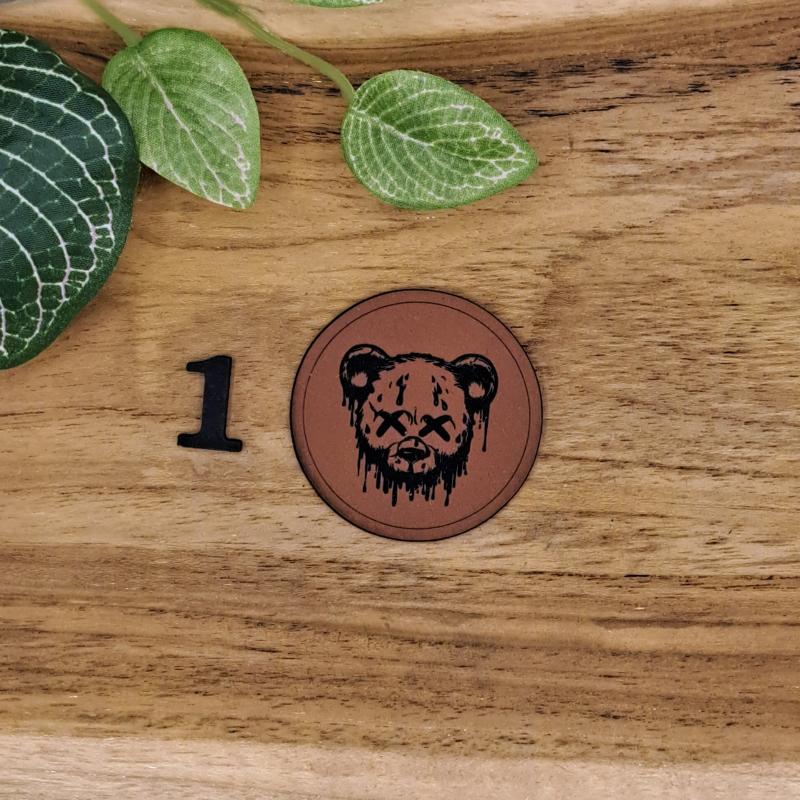 Kunstlederlabel "Smelting Bär" rund