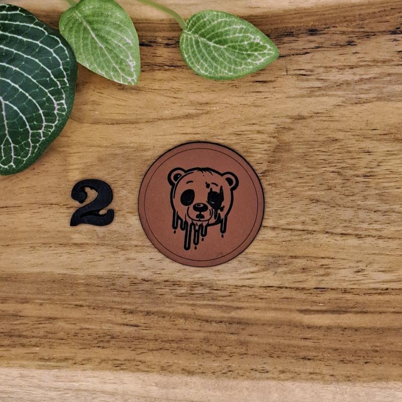 Kunstlederlabel "Smelting Bär" rund