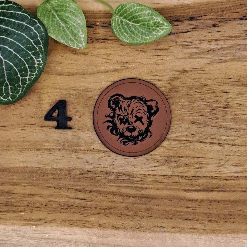 Kunstlederlabel "Smelting Bär" rund