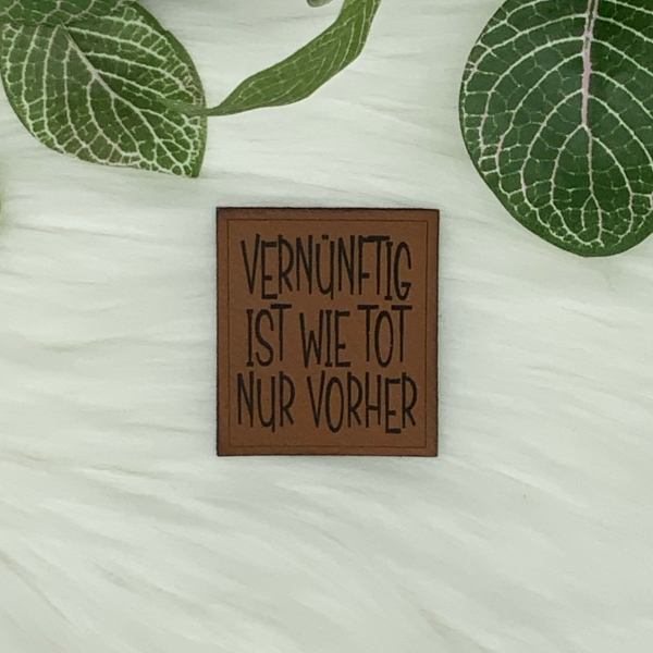 Kunstlederlabel "Sprüche 7"