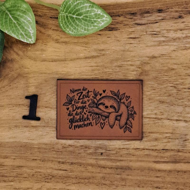 Kunstlederlabel "Süße Tiere mit Spruch"