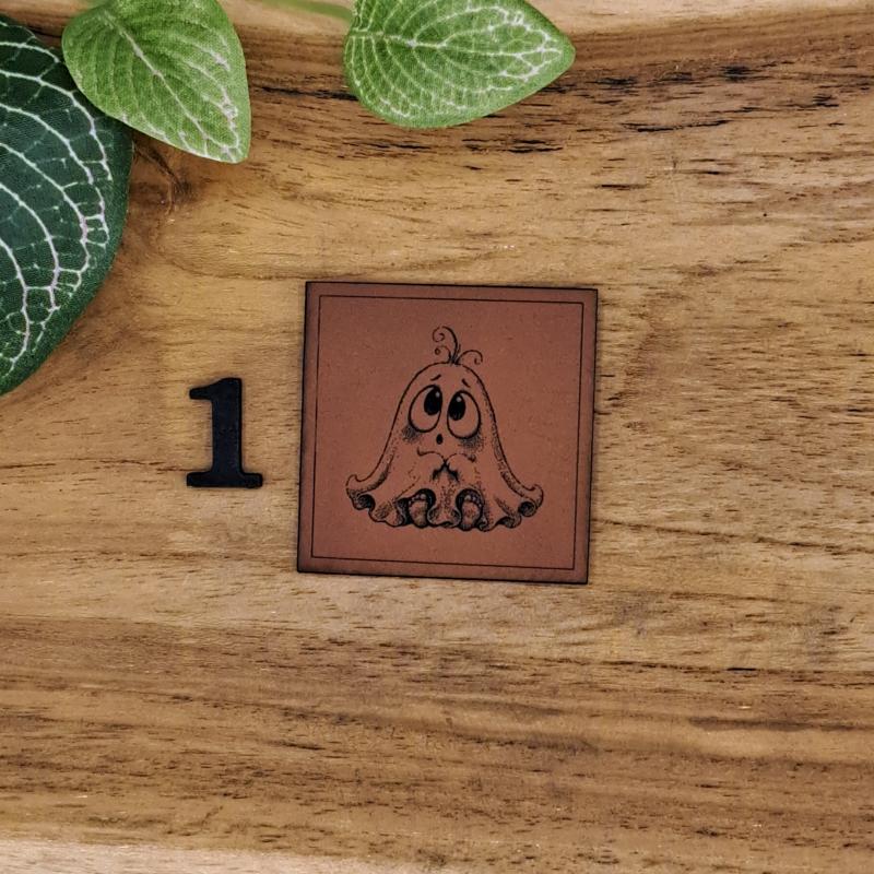Kunstlederlabel "Süße Halloween Figuren"