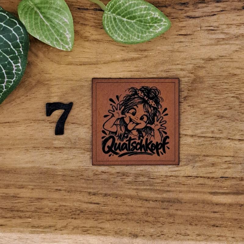 Kunstlederlabel "Quatschkopf"