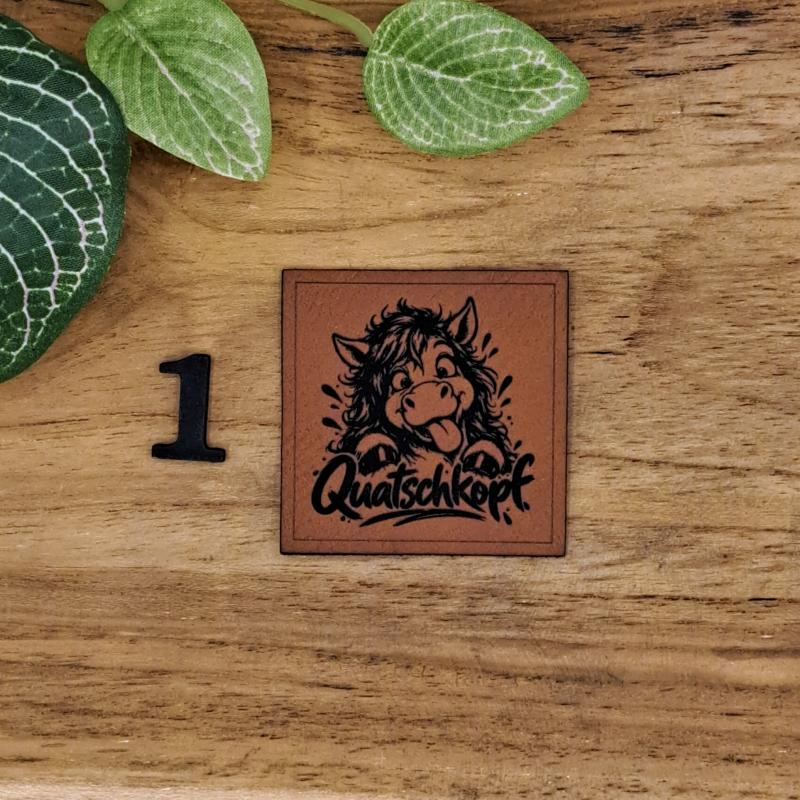 Kunstlederlabel "Quatschkopf"