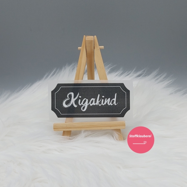 "Kigakind" Label Bügelbild (ca. 9cm x 4cm)