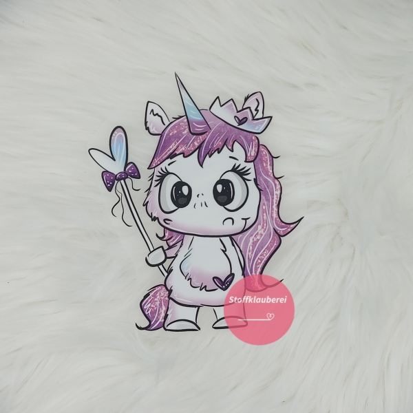"Chaosqueen" weiß Bügelbild groß (ca. 15cm X 12cm)