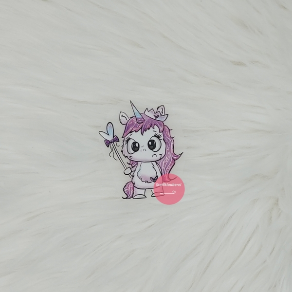 "Chaosqueen" weiß Bügelbild klein (ca. 6cm X 5cm)