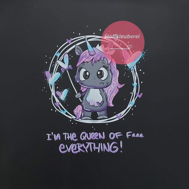 "Chaosqueen grau" Kunstleder 40x40cm