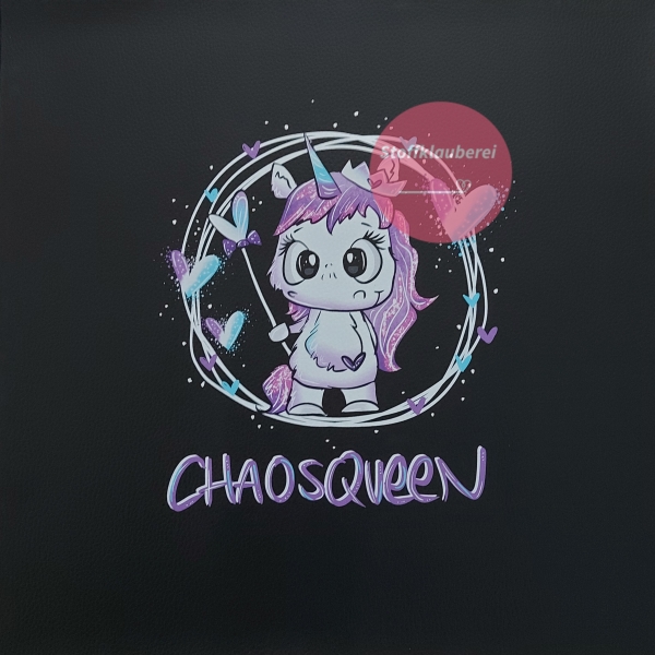 "Chaosqueen weiß" Kunstleder 40x40cm