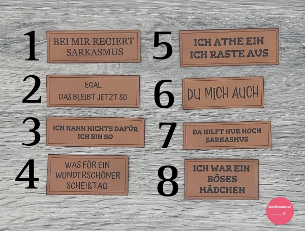 Kunstlederlabel "Sprüche"