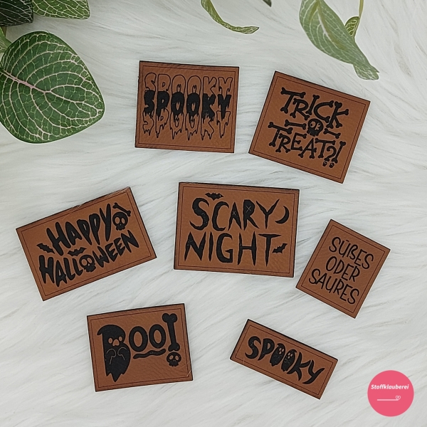 Kunstlederlabel "Halloween"