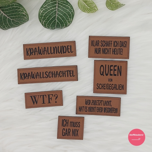 Kunstlederlabel "Sprüche 3"
