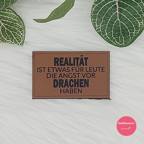 Kunstlederlabel "Drachen Sprüche"