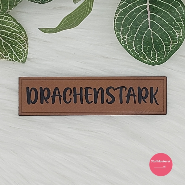 Kunstlederlabel "Drachen Sprüche"