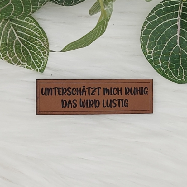 Kunstlederlabel "Sprüche 5"