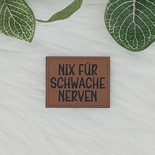 Kunstlederlabel "Sprüche 6"