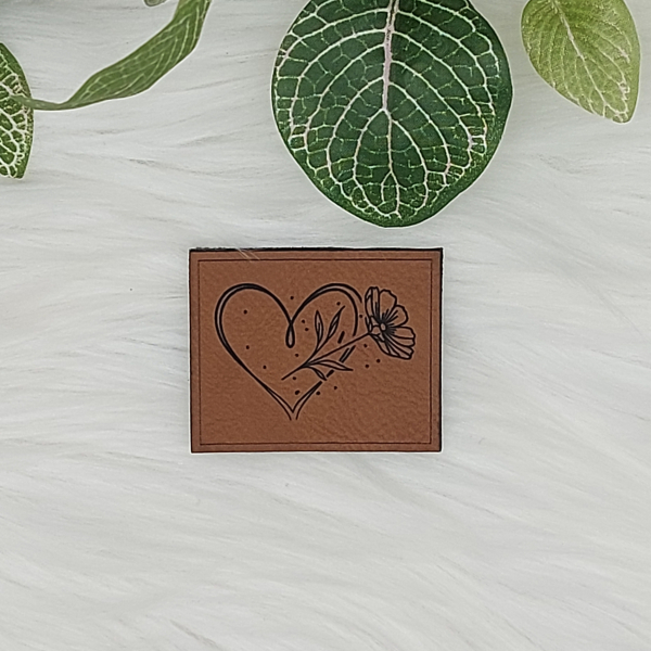 Kunstlederlabel "Blumen"