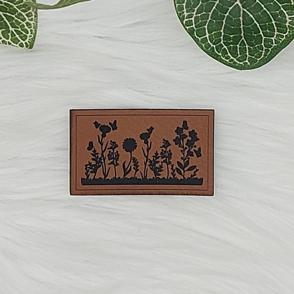 Kunstlederlabel "Blumen"
