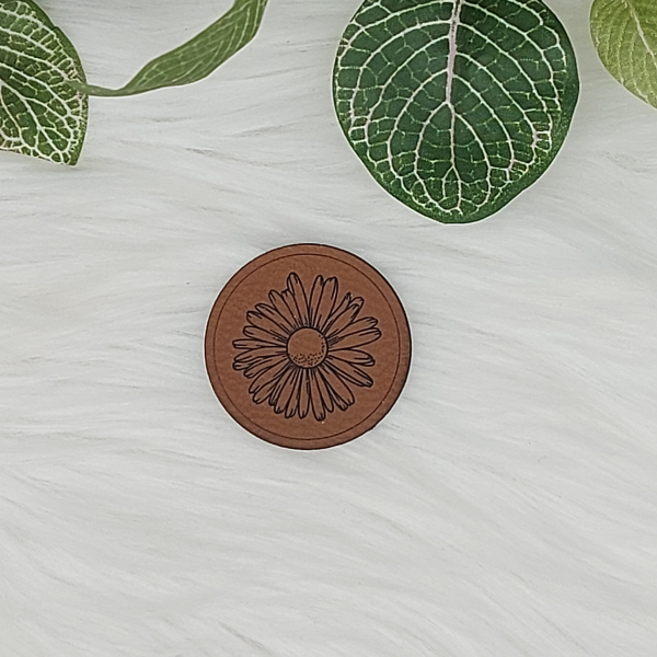 Kunstlederlabel "Blumen"