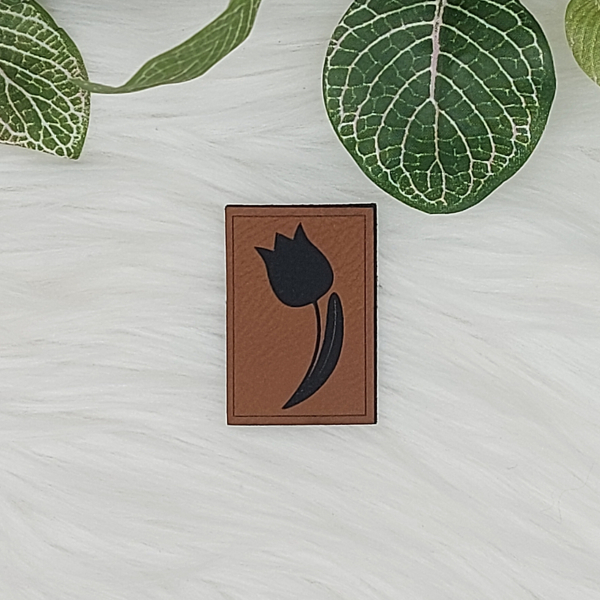 Kunstlederlabel "Blumen"
