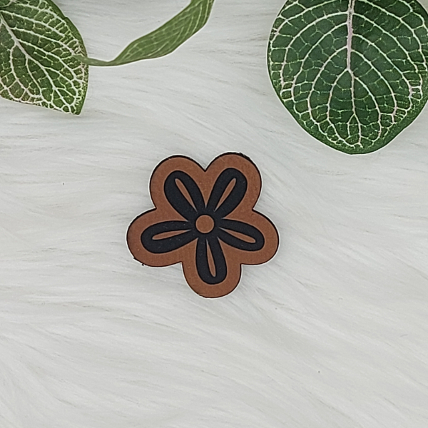 Kunstlederlabel "Blumen"