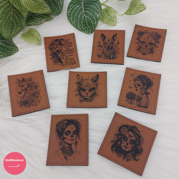 Kunstlederlabel "Día de Muertos"