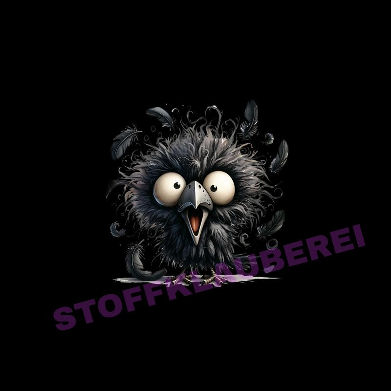 "Rabe mit Federn" Kunstleder 40x40cm