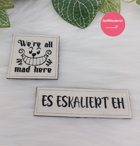 Kunstlederlabel "Glow in the dark" nach Wunsch