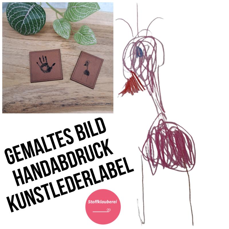 Label gemaltes Bild / Handabdruck