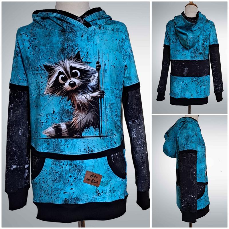 Hoodie Größe 140 "Waschbär" von @Fylous Style