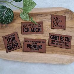 Kunstlederlabel "Sprüche 9"