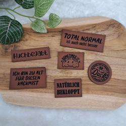 Kunstlederlabel "Sprüche 10"