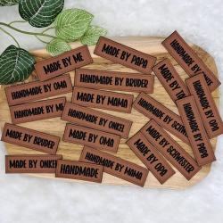 Kunstlederlabel "Handmade, Made by"