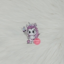 "Chaosqueen" weiß Bügelbild klein (ca. 6cm X 5cm)