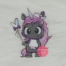 "Chaosqueen" grau Bügelbild groß (ca. 15cm X 12cm)