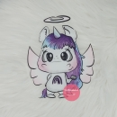 "Einhorn Engel" Bügelbild groß (ca. 16cm X 13cm)
