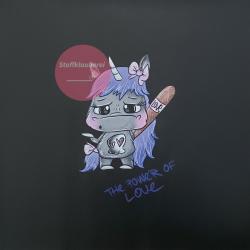 "Power of Love" Kunstleder 40x40cm