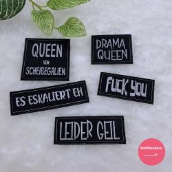 5 Stück Kunstlederlabel "SPRÜCHE SET"